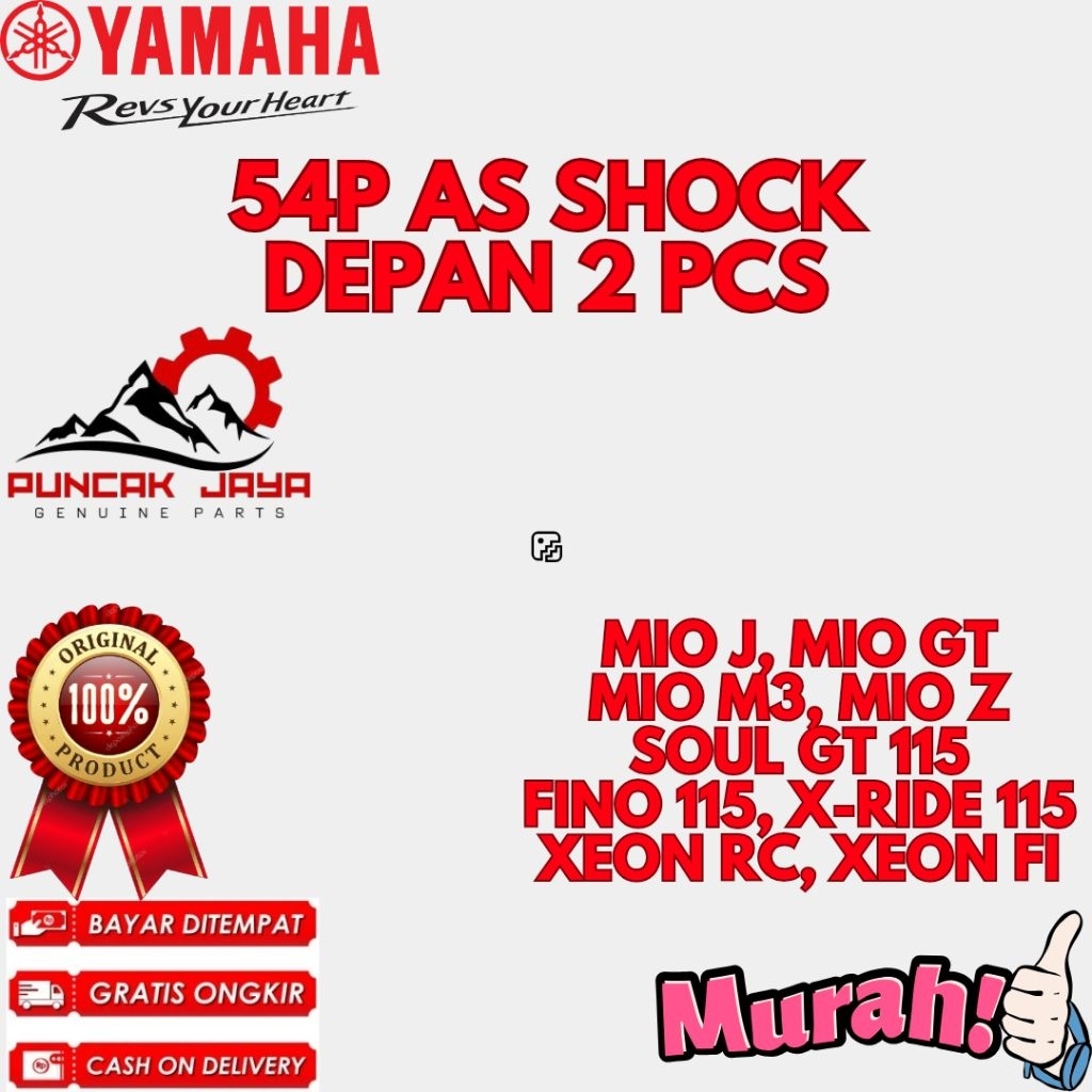 AS SHOCK DEPAN 2 PCS ORIGINAL YAMAHA KODE 54P, AS SHOCK DEPAN MIO J, AS SHOCK DEPAN MIO Z, AS SHOCK 