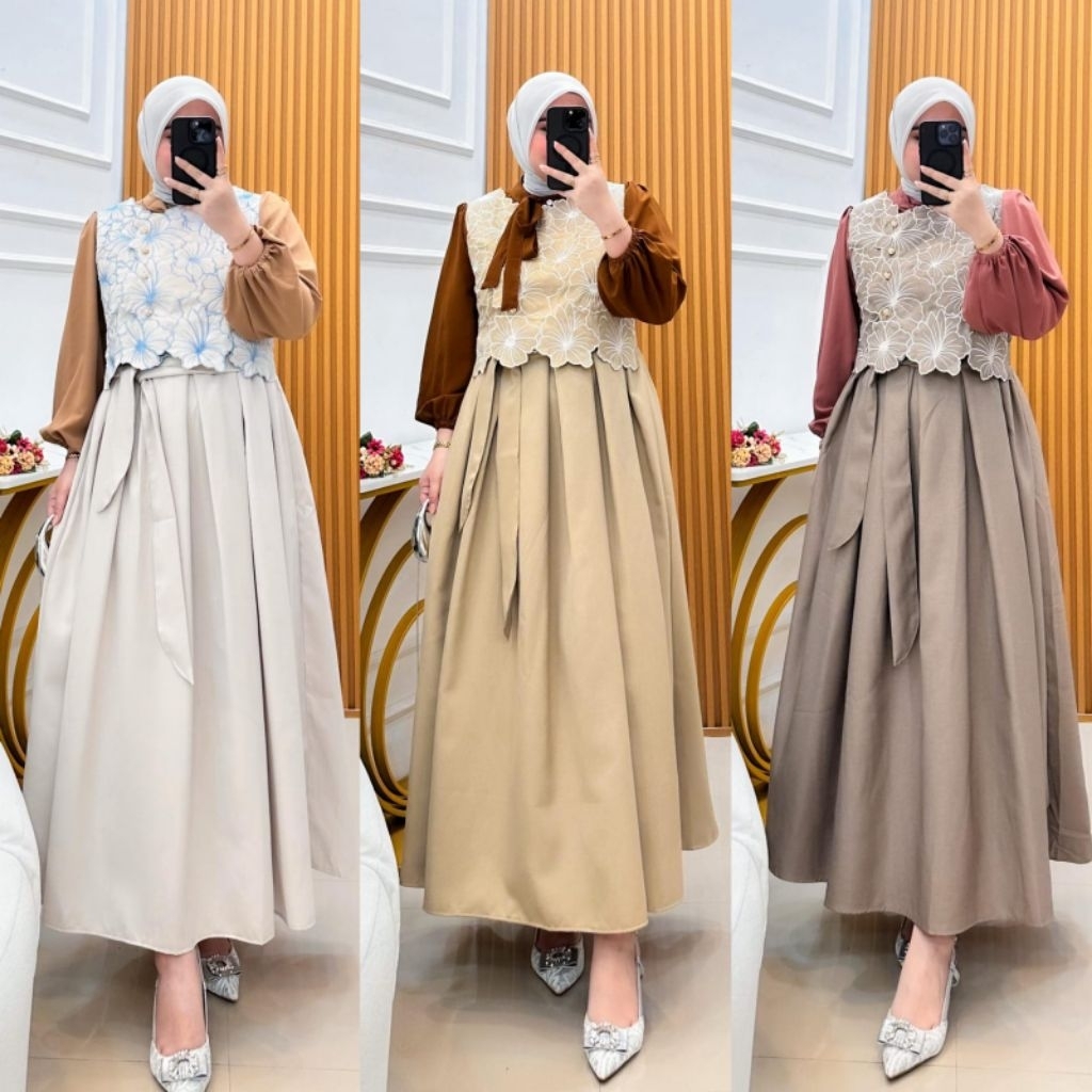MAYAZA DRESS IMPORT PREMIUM BORDIR /GAMIS ORI YUNA /YUNADRESS /GAMIS LEBARAN VIRAL /GAMIS ROMPI