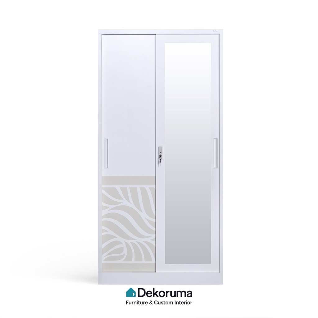 Dekoruma ANSEL Lemari Pakaian Besi 2 Pintu Geser / Lemari Baju 2 Pintu / Lemari Geser Besi 2 Pintu -