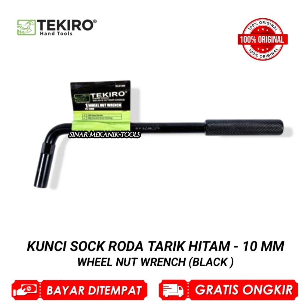 TEKIRO Kunci Shock Roda Tarik Hitam Ukuran 10 mm / Kunci Roda Original