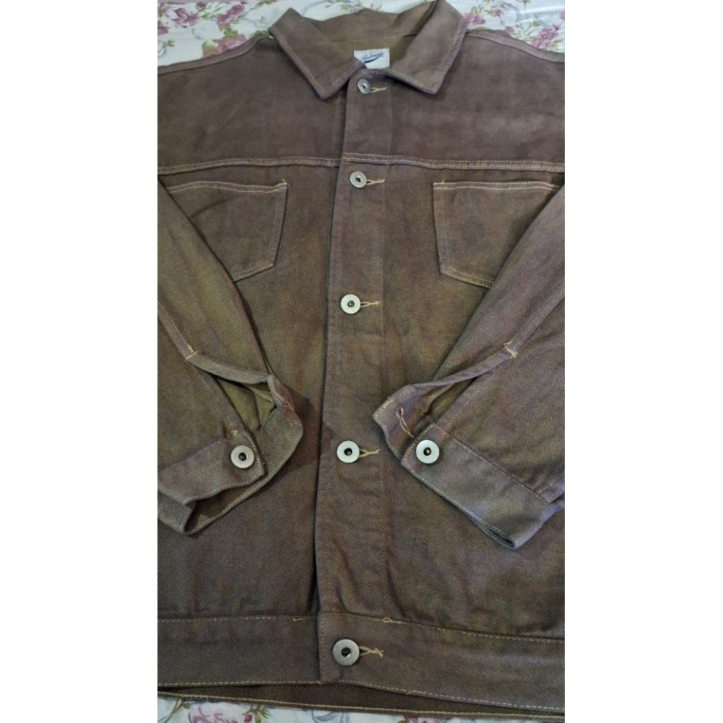 J4ket jeans branded Partimento warna coffee ada turun warna