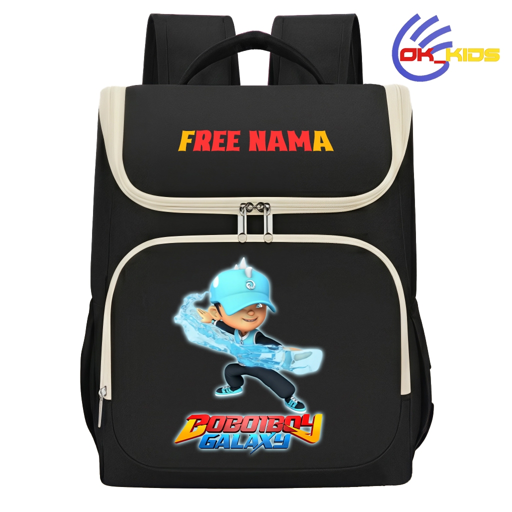 Tas Ransel Anak Boboiboy Air D300 Tahan Air Cordura 38x28x14cm Custom Nama Hitam Pink