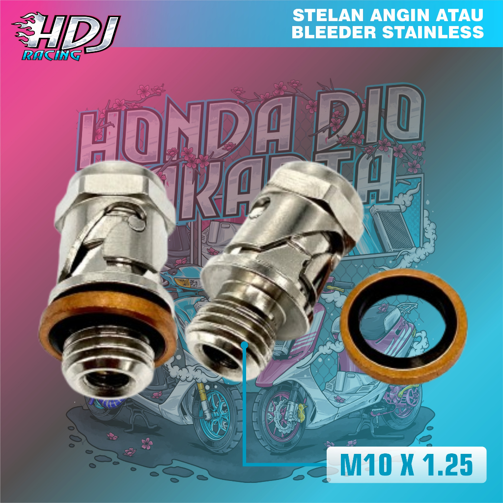 Staubli Stelan Angin Kaliper Atau Bleeder Kaliper Staubli Cebol Stainless Untuk Master Rem Atau Kali