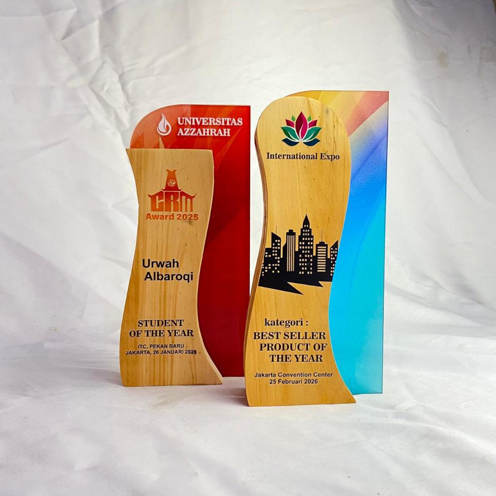 Trophy Kayu Custom (Tipe-9) | Plakat Kayu Custom |  Plakat Penghargaan / Plakat Kejuaraan / Plakat C