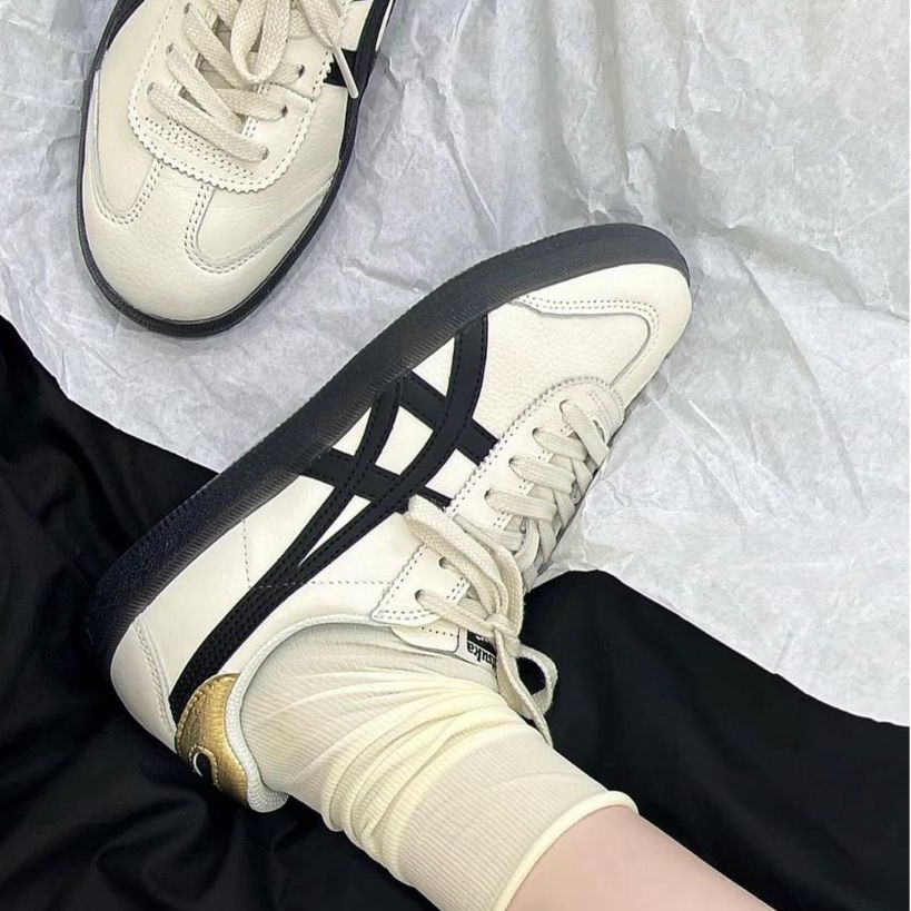 Onitsuka Tiger Original White Black Premium Sepatu Sneakers Pria Dan Wanita