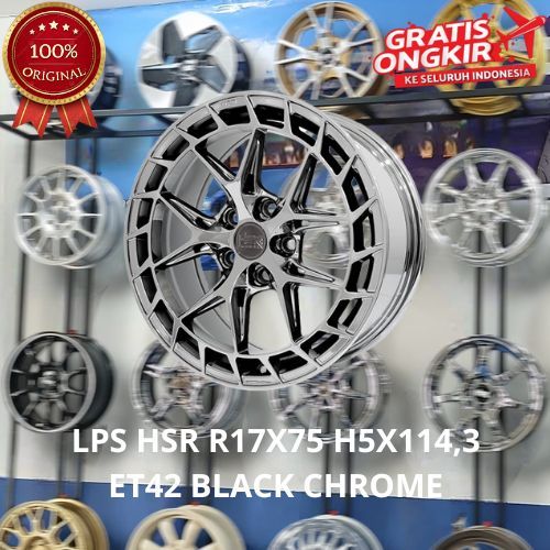PELAK HSR WHEEL ORIGINAL R17 HSR LPS BLACK CHROME VELG MOBIL INNOVA ERTIGA EXORA