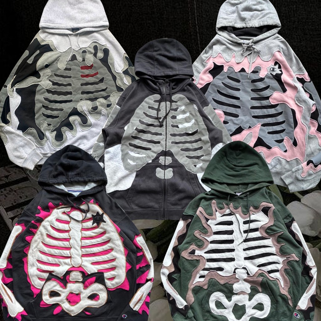 Champion Hoodie Reworked Bones Reflective 1/1