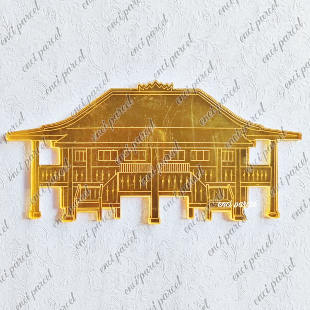 miniatur rumah adat lampung model B replika bangunan tradisional logo nuwo sesat sumatera selatan de