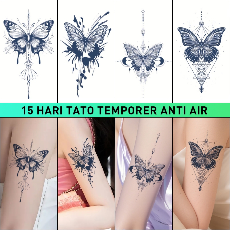 kupu kupu bali paper ink tatto, tato tahan air,Stiker Tato Fruit Ink,15 hari tato temporer anti air,