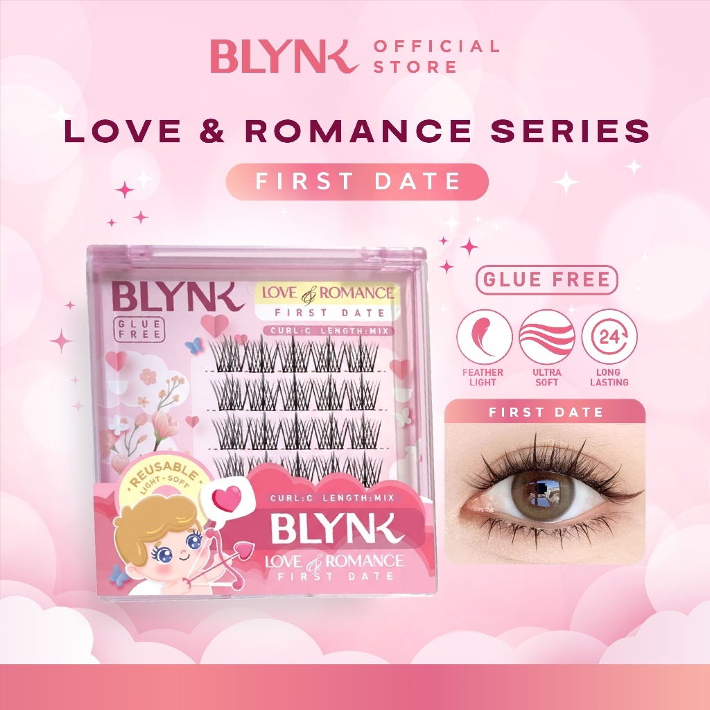 BLYNK Love & Romance Series First Date - Bulu Mata Palsu Natural Eyelash Glue Free Natural Look