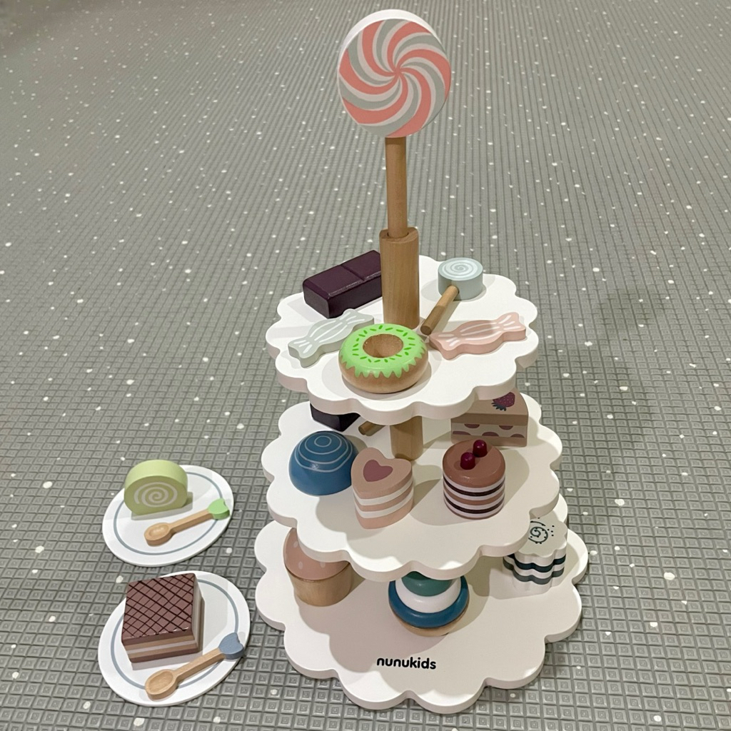 (NEW / BARU) Nunukids Cake Pop Shop | Mainan Anak Masakan Kue Kayu Wooden Toy Nampan Tray Roleplay R