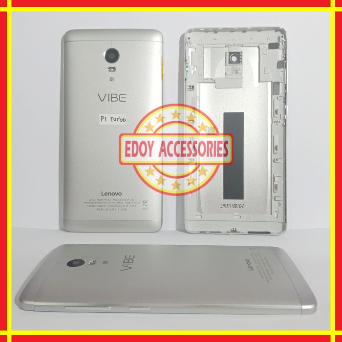 Kesing Lenovo Vibe P1 Turbo P1a42 Backdoor Casing Tutup Batre Cover Belakang Ori Silver