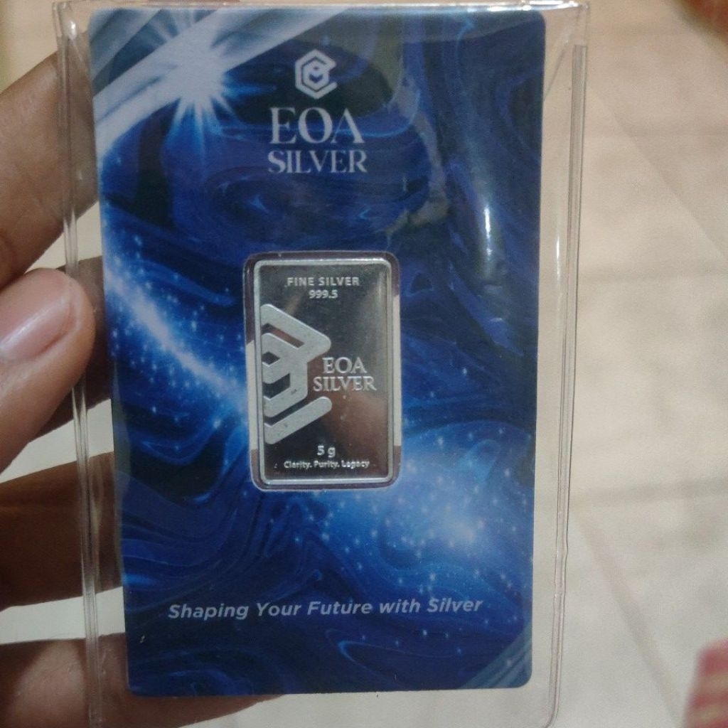 Perak Murni 5 Gram - Eoa Silver 99.5% Fine Silver, Sertifikat Resmi (Free Logam Mulia 0.001 gr)