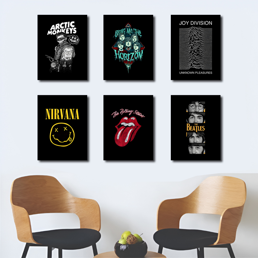 Poster Band Music Musik Wall Decor - Poster Dinding Hiasan Dinding Kamar Rumah Retro Vintage Aesthet