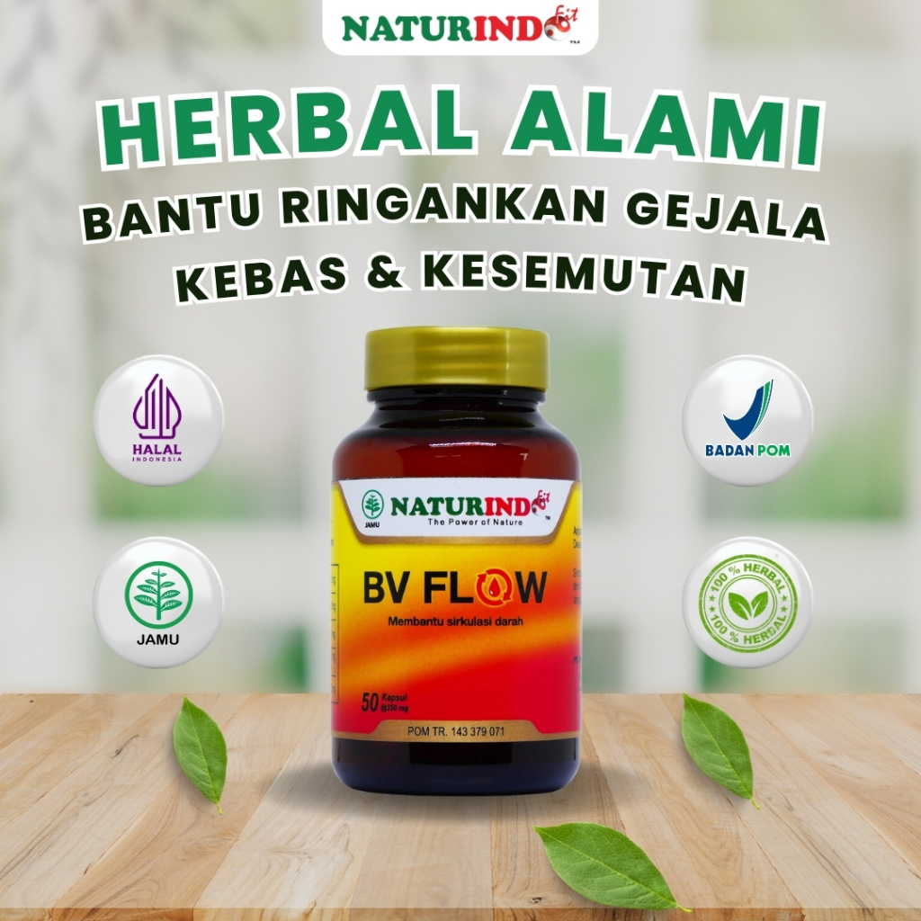 NATURINDO Herbal Kebas Kesemutan Tangan & Kaki Lancarkan Sirkulasi Darah Cegah Varises BV FLOW