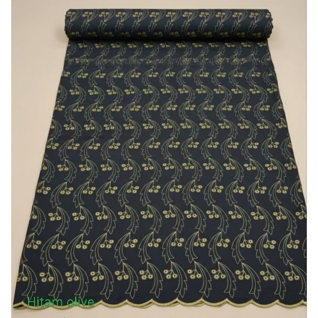Kain bahan katun bordir bolong  halus/Kain katun bolong meteran/Kain katun bolong import premium