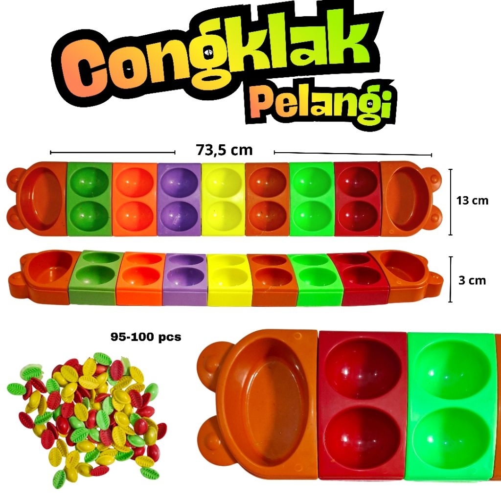 Mainan Tradisional Congklak Pelangi Gratis Biji  Dakocan Congklak Jadul Bongkar Pasang Paling Laris
