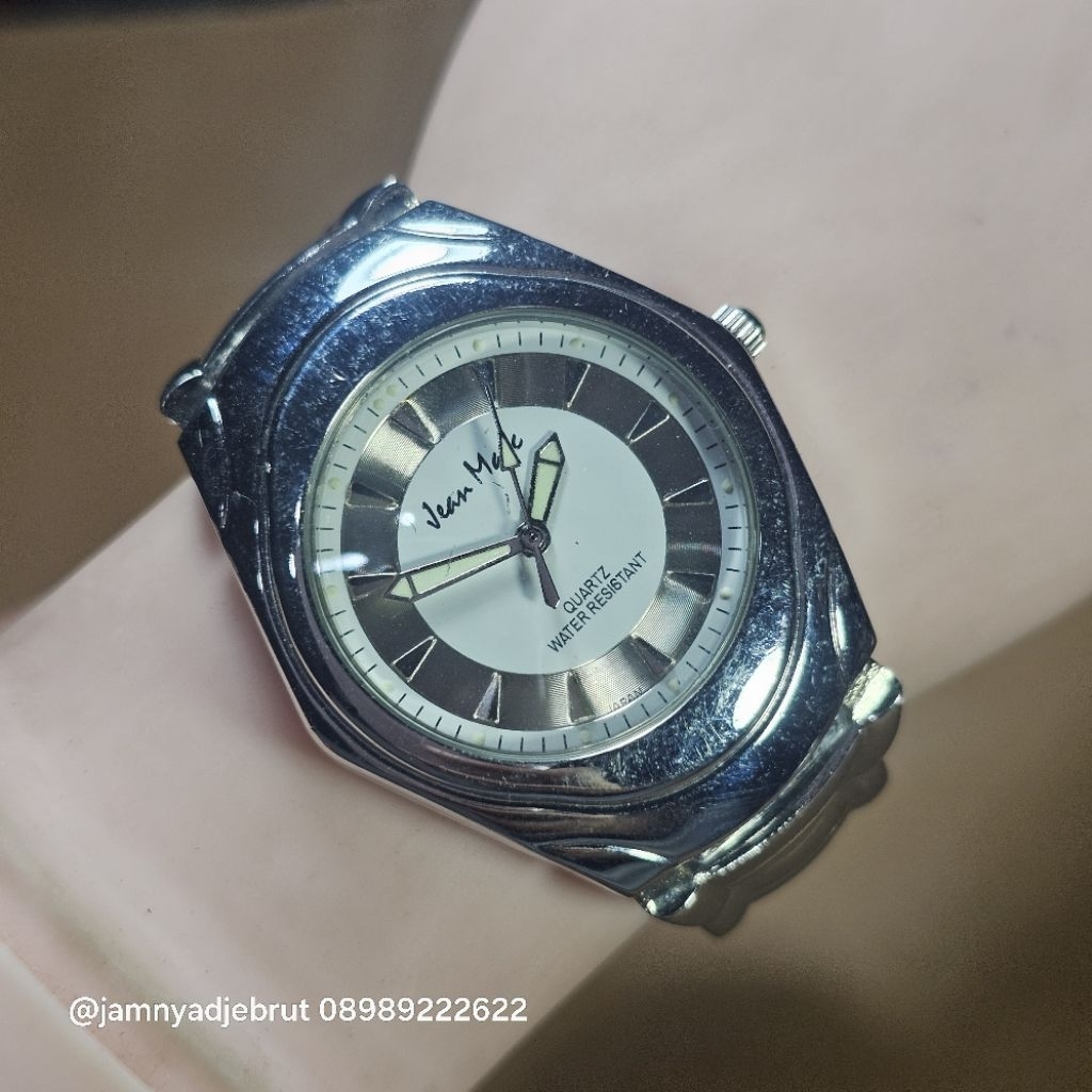Jam Jean Marc Rantai Silver White Bekas