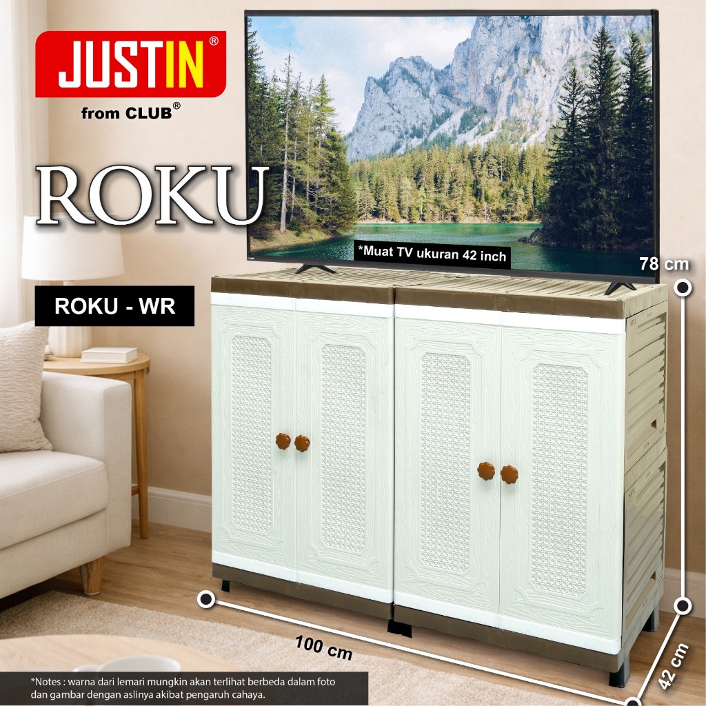 CLUB Roku - Kabinet Plastik - Lemari Plastik Susun - Rak TV Plastik Aesthetic Minimalis Kuat Awet