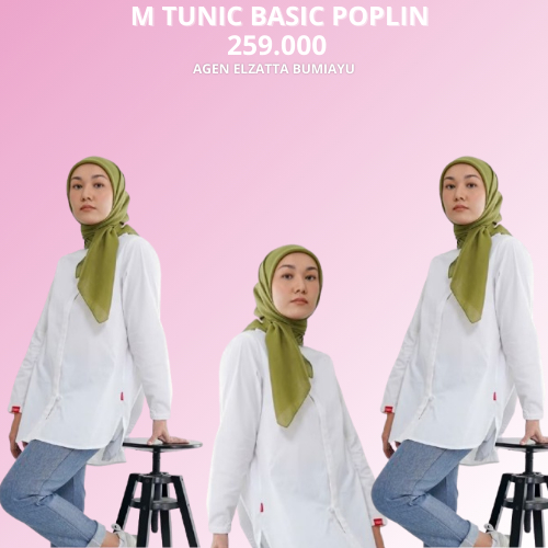 Dauky M tunic basic poplin / M tunic dauky / Kemeja polos / Atasan wanita / Atasan basic
