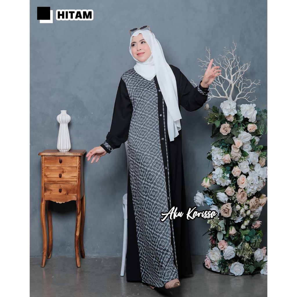 Gamis azeera Syar'i Ori Aku Karissa Terbaru/AZEERA Set Cerutty/Gamis Polos