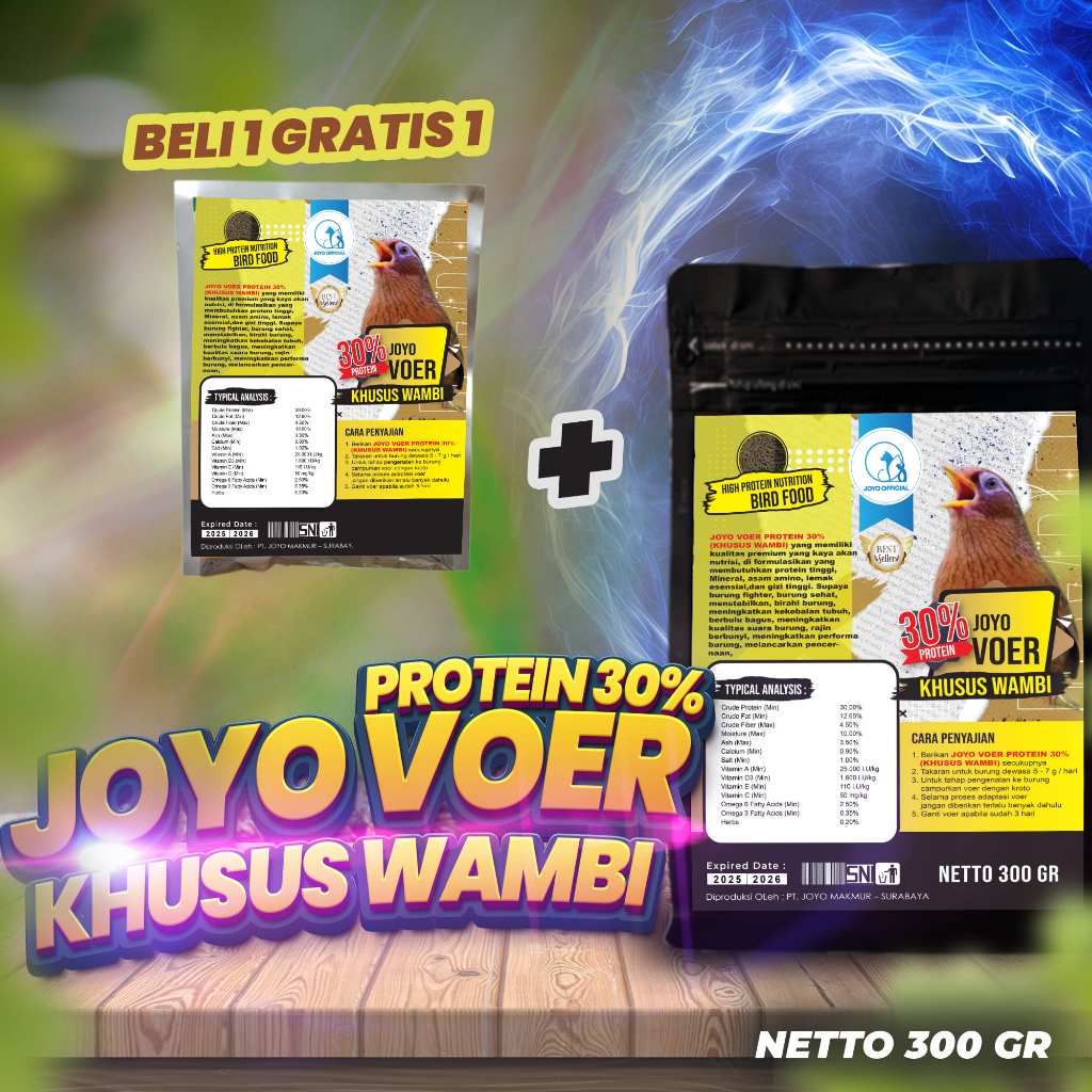 MAKANAN BURUNG WAMBIE | VOER BURUNG WAMBIE | VOER HARIAN | VOER NUTRISI KOMPLIT | VOER WAMBIE PROTEI