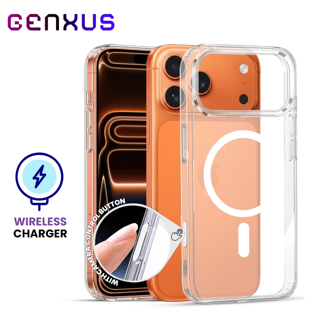 Genxus Magsafe Case Clear Hybrid Bumper For Iphone 16-17 PRO/PROMAX/AIR Magnetic Support Wireless Ch