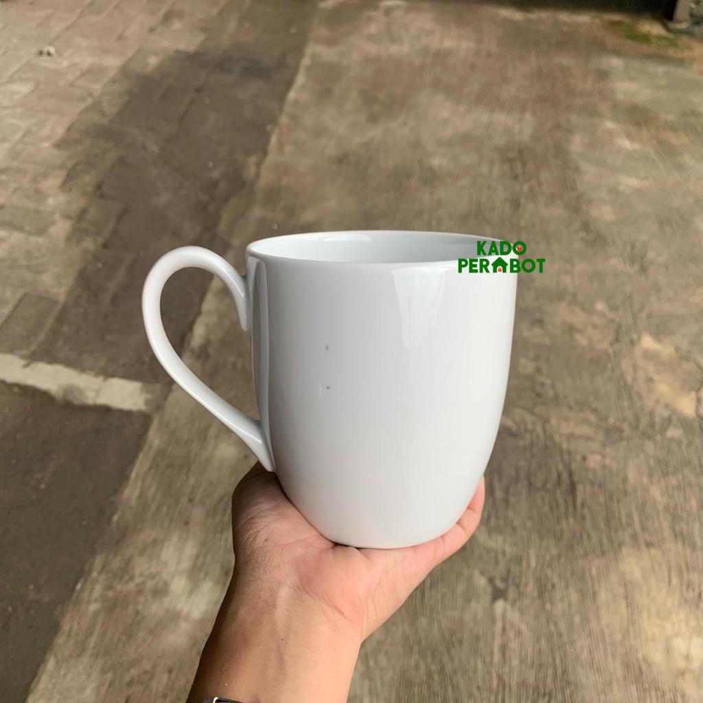 Mug Set Keramik 2Pcs Putih Polos-Cangkir Keramik-Mug Keramik Putih Polos