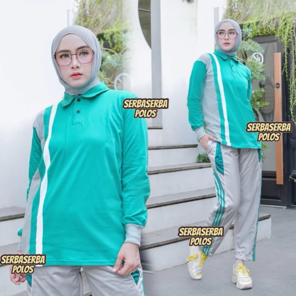 Setelan Olahraga 1 Set / Kaos Olahraga Pria Wanita / Seragam Olahraga Wanita / Kaos Kerah Lengan Pan