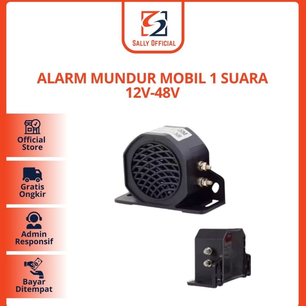 Alarm Mundur Mobil 1 Suara Back Horn/Klakson Mundur Truck & Bus 12V-48V (SALLY)