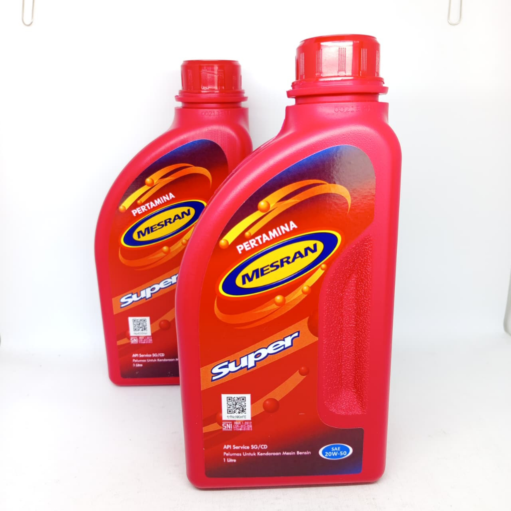 OLI MESRAN SUPER 1 LITER OLI MESRAN SUPER 20-50 BENSIN OLI PERTAMINA MESRAN SUPER SAE 20W-50 1 LITER