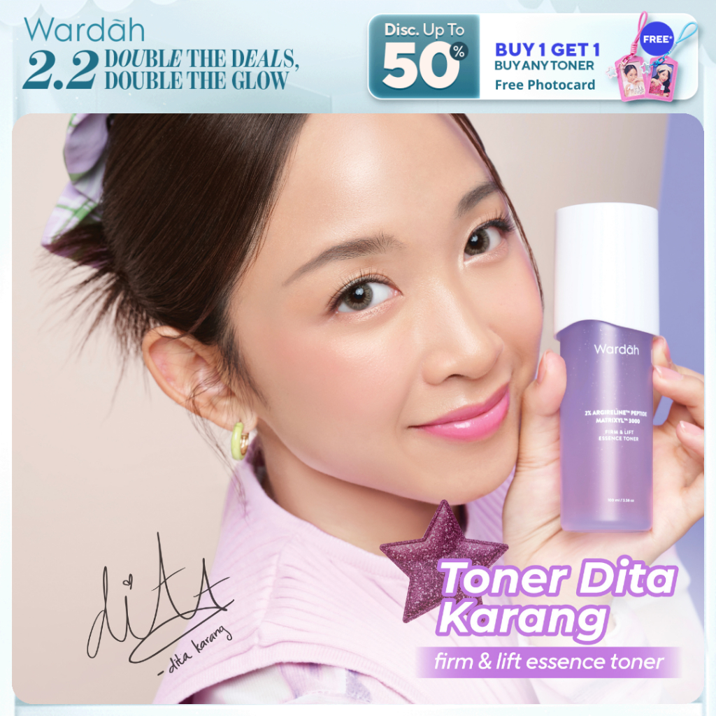 WARDAH 2% Argireline Peptide MatrixylTM 3000 Firm & Lift Essence Toner 100 ml - Mencegah Penuaan Din