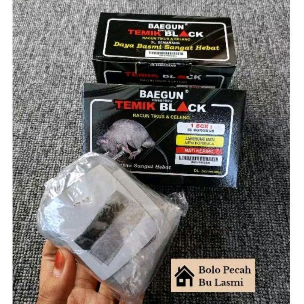 BL - ECER 1 Sachet BAEGUN TEMIK BLACK Racun Tikus Racun Celeng Ampuh / Racun Tikus