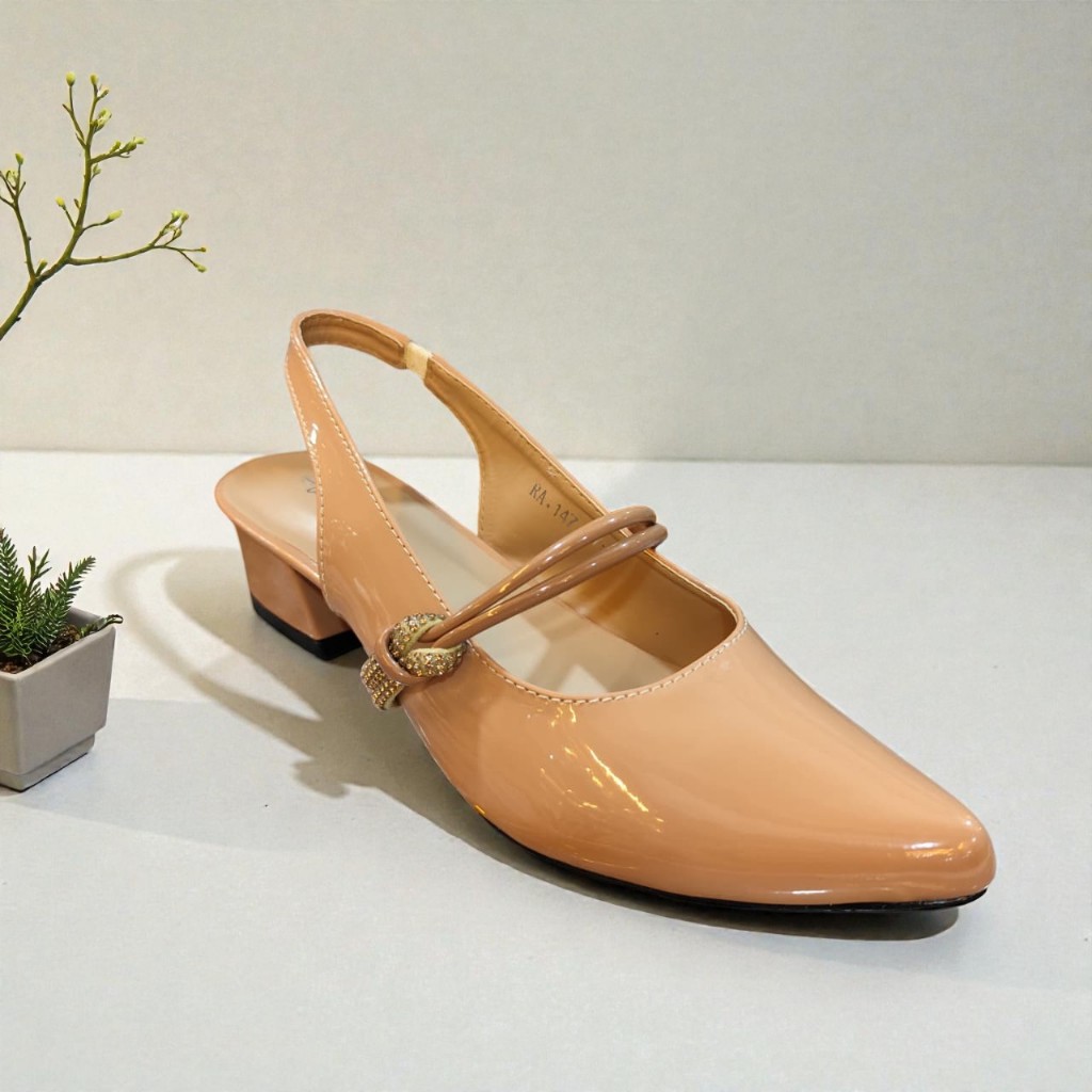 NewYordan Sepatu Heels Slop Tali Slingback Wanita  – Purple RA-147 Moca | Heels | Chic & Elegant