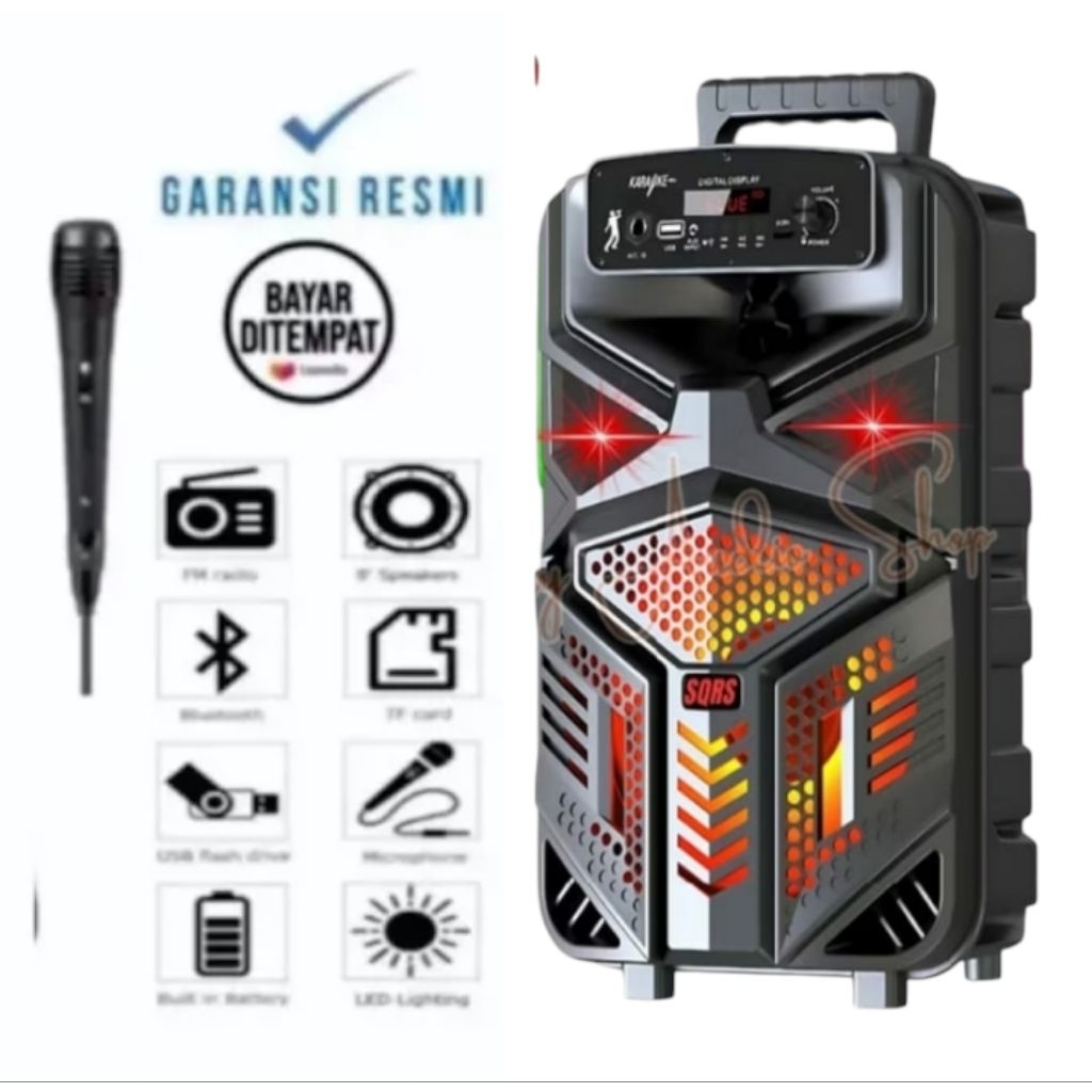 Speaker Bluetooth Karaoke Kimiso Qs-7801 Besar 8 Inchi Speaker | Kimiso Qs 7801-Speaker Bluetooth Ka