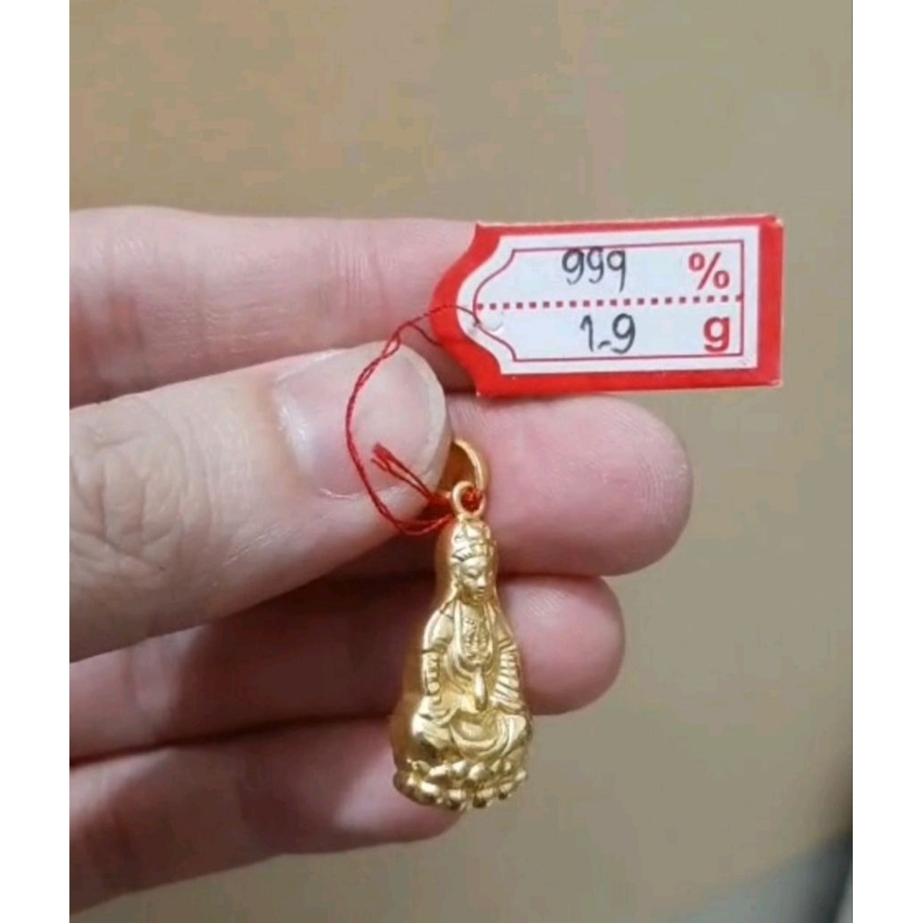 Liontin emas 24k kwan im pesanan