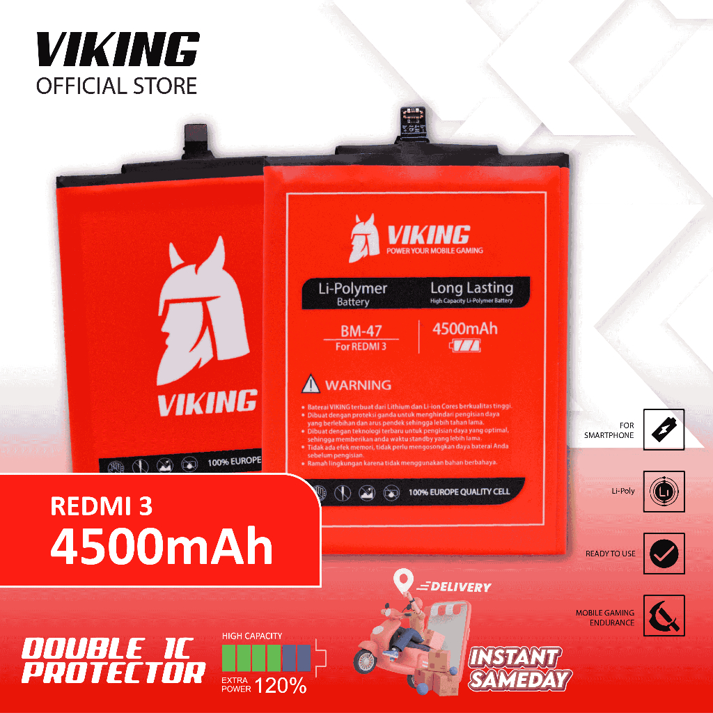 VIKING Baterai Redmi 4X BM47 Double Power