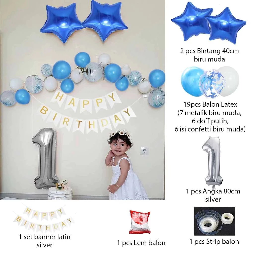 [PAKET ULANG TAHUN] 1 Set Lengkap Semua Usia Dekorasi Background Ulang Tahun Murah