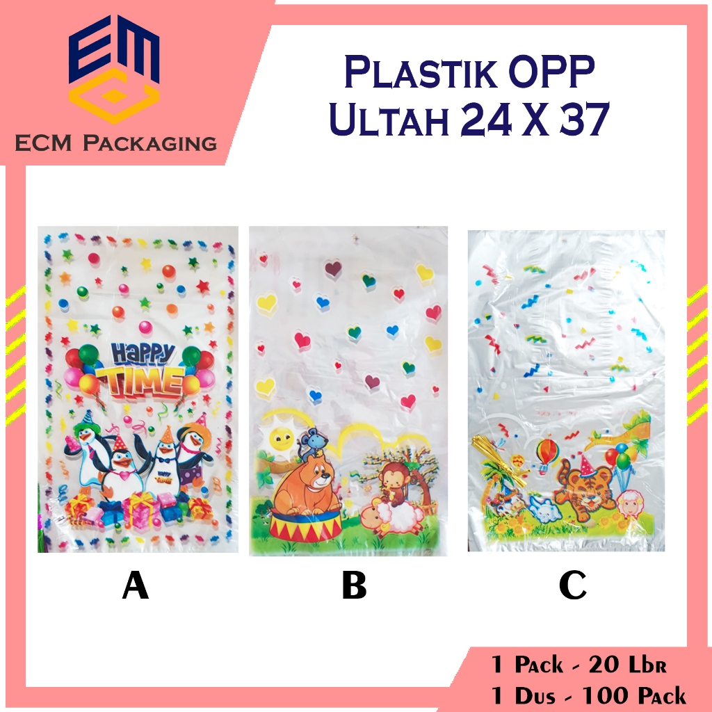 PLASTIK OPP ULTAH | PLASTIK SOUVENIR | PLASTIK BINGKISAN SNACK | PARTY BAG | PLASTIK ULANG TAHUN | K