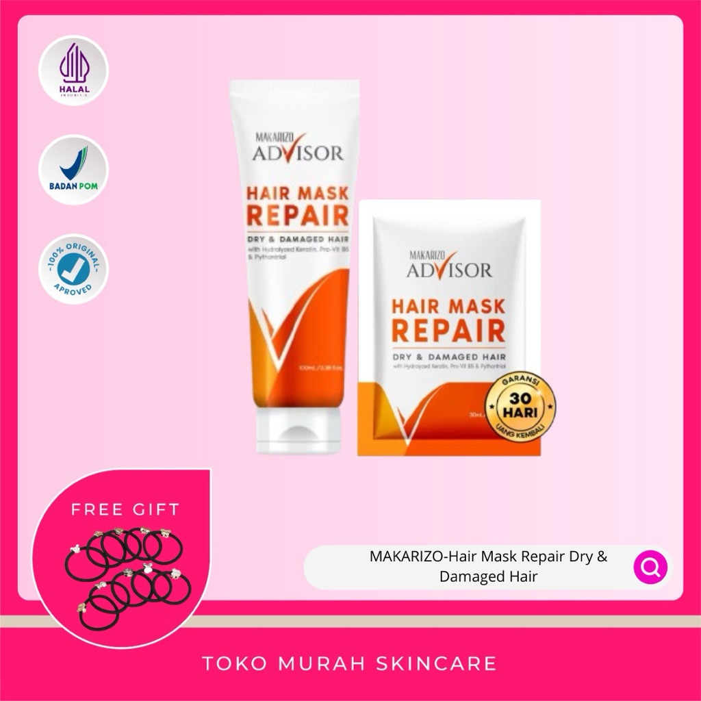 MAKARIZO- Hair Mask Keratin 30 ML& 100ML|Hair Mask Repair|Masker Rambut Keratin|Masker Rambut Makarz