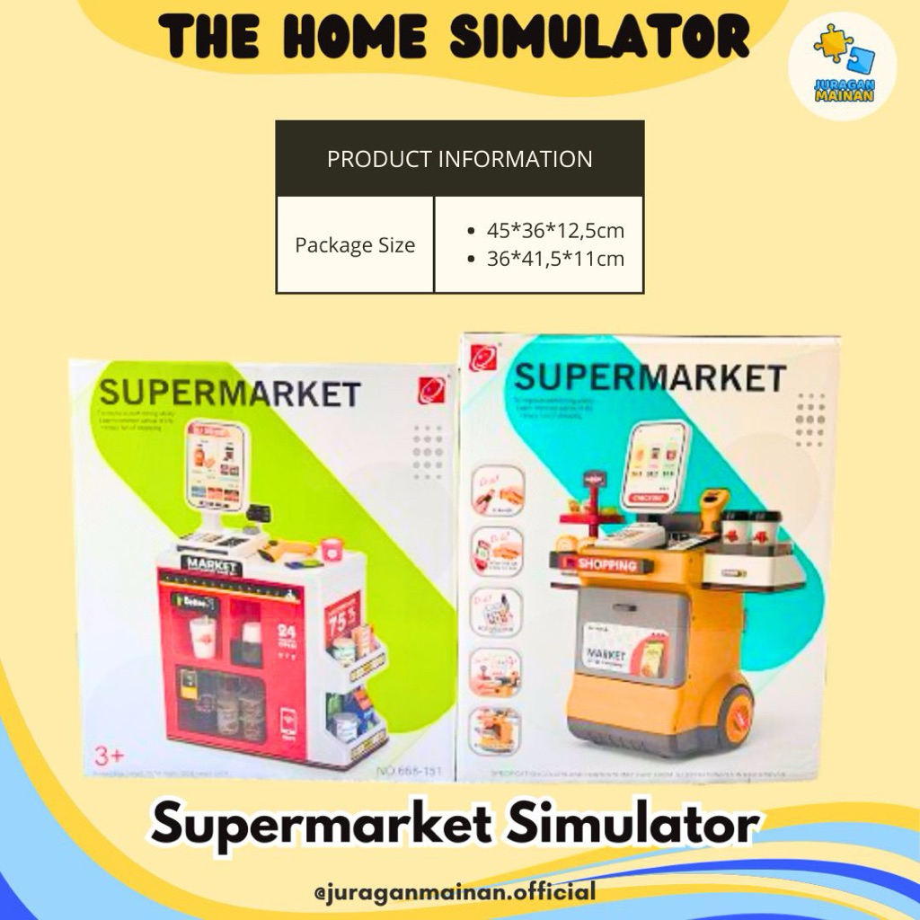 Supermarket Home self service Mainan Simulasi anak supermarket dorong