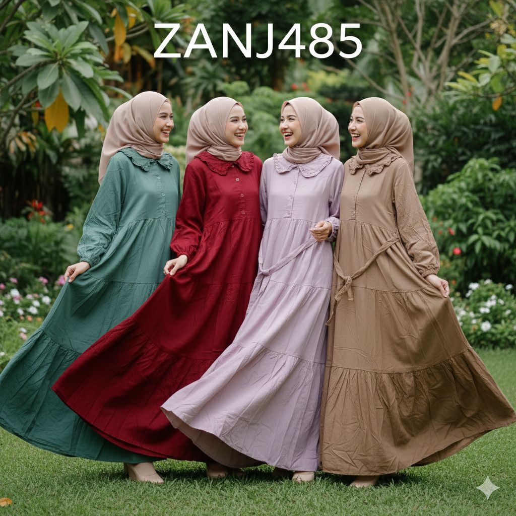 Gamis Rayon casual By Zavier Halis Fashion polos warna Kode ZANJ485