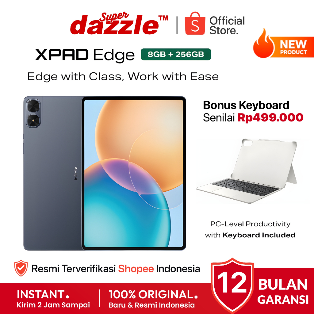 Tablet INFINIX XPAD Edge 8/256 GB 4G LTE + WiFi Original Resmi Official Store Ori Tab X Pad