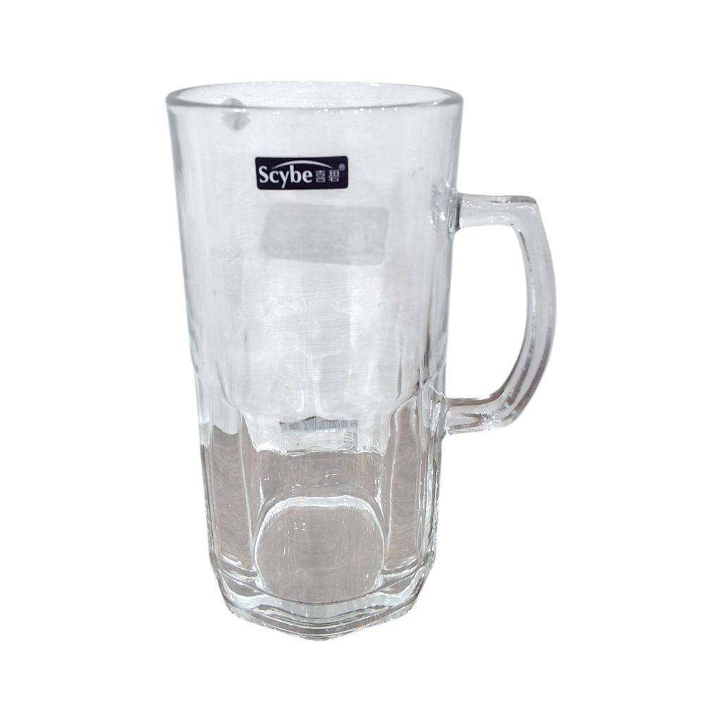 Glass Mug Jumbo 1000ml / 1 Liter - Gelas Gagang Besar Kaca Tebal