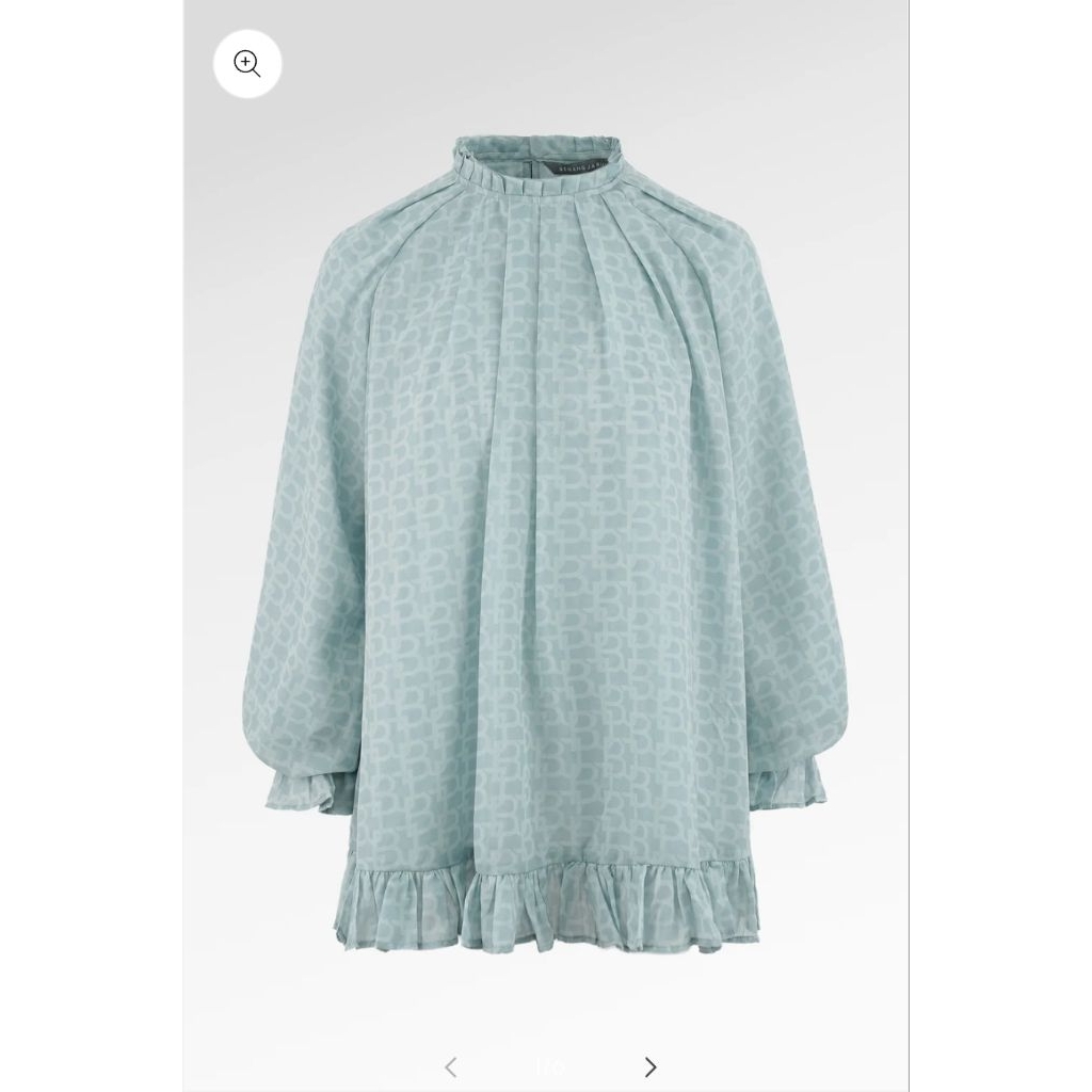 Monogram Ruffle Blouse