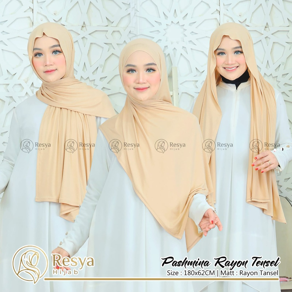 Pashmina Ceruty Babydoll Premium Polos Adem – Hijab Panjang Kekinian Daily
