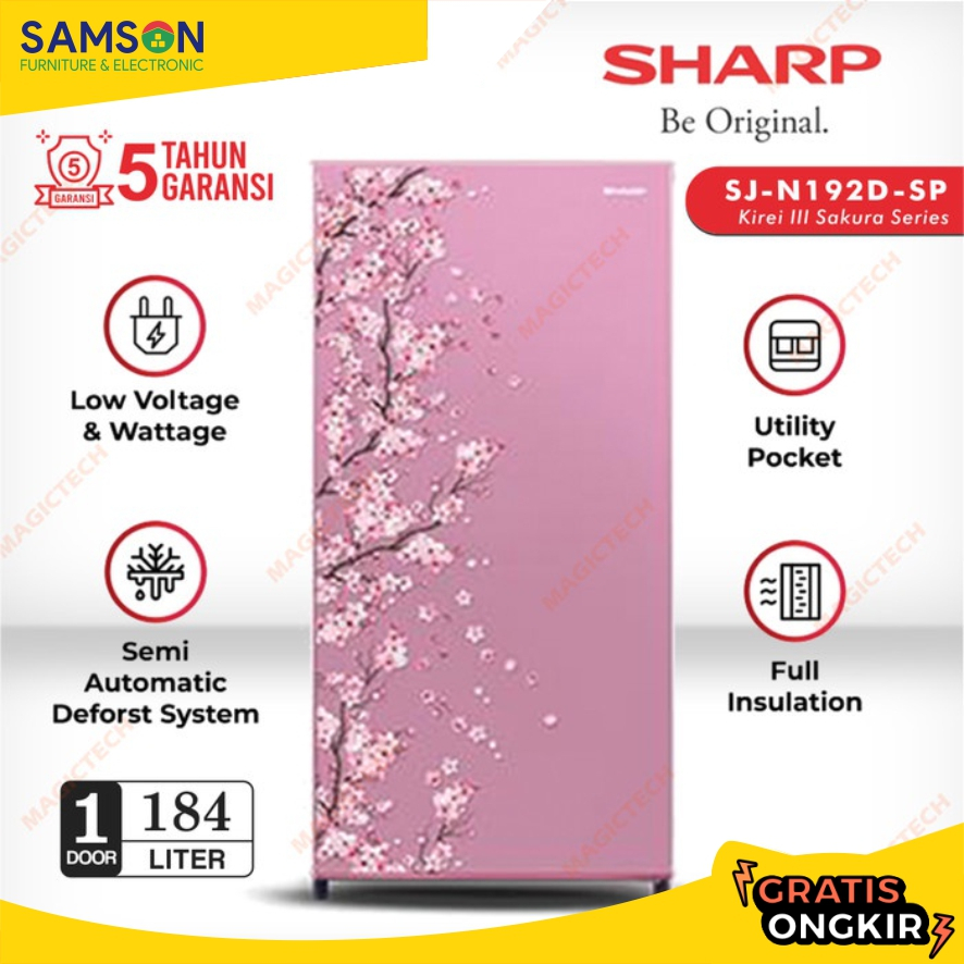 KULKAS SHARP 1 PINTU SJ-N192D-SP / SJ-N192 / SJ-192 184L - PINK