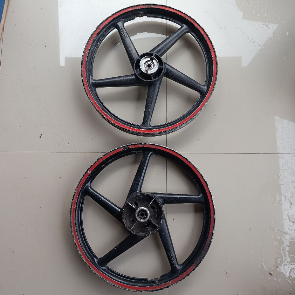 velg velk depan belakang suzuki smash satria 2 tak tromol tornado shogun original excel
