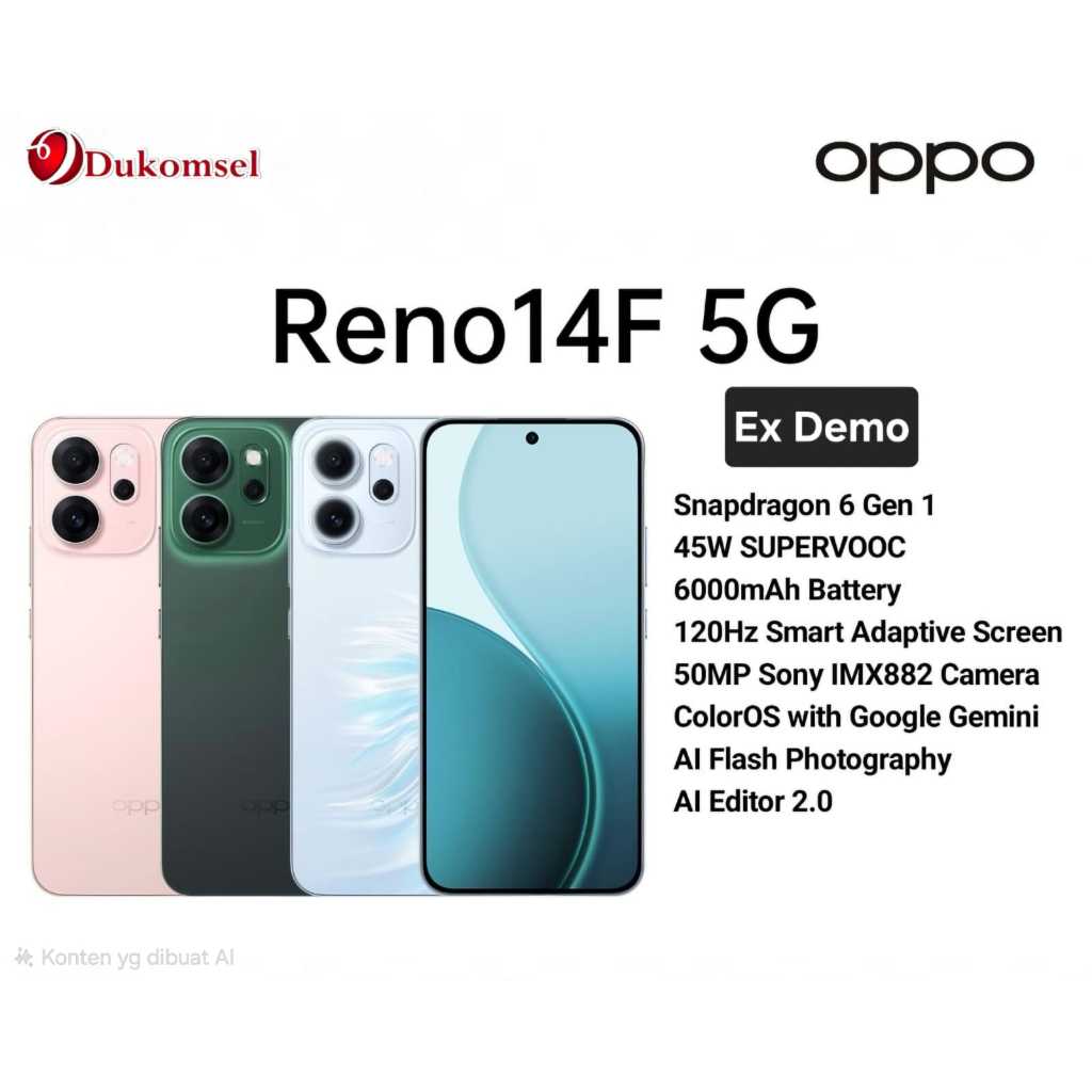 EX DEMO OPPO RENO 14F 5G 8GB/256GB RESMI OPPO