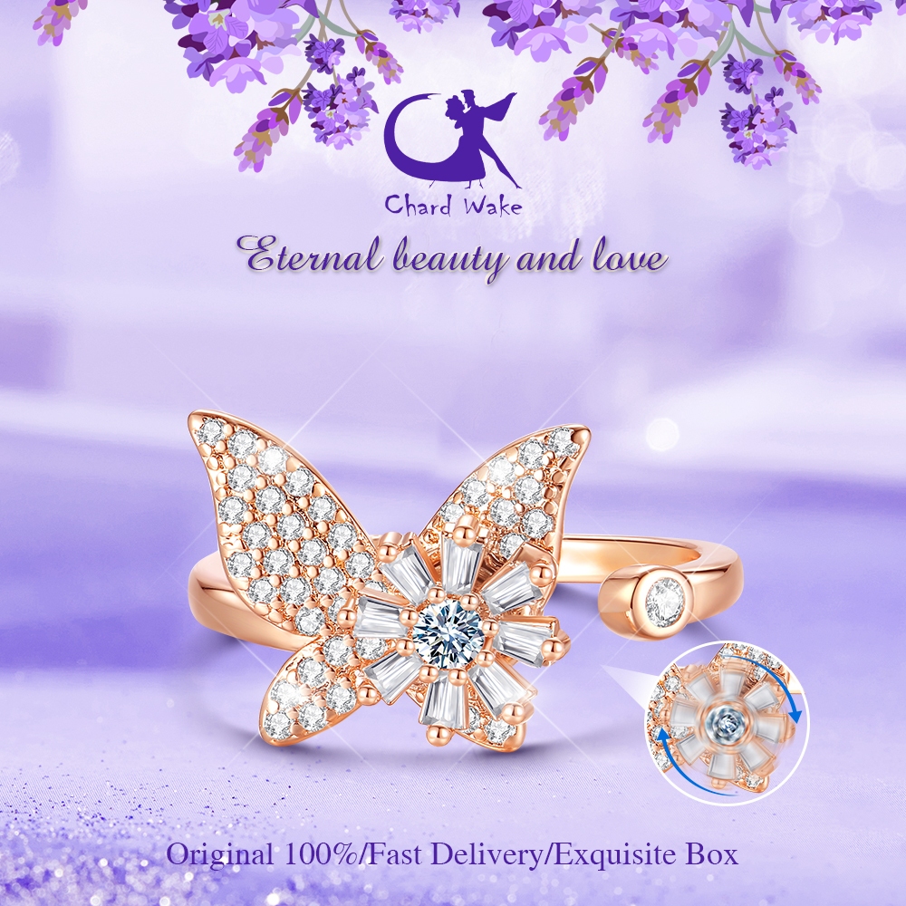 Chard Wake Cincin Titanium Wanita Anti Karat Cincin Wanita Permata Mewah Elegan Adjustable Cincin Tu